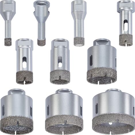 KWB Diamant-Lochsägen Set für Trockenschnitt, M14, Ø 10-68 mm