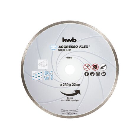 Kwb Disque a' tronconner diamant ligne continue ligne blanche 230x22 mm pour broyeur ide'al pour les carreaux de marbre travertin