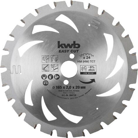 kwb Easy Cut 584738 - Lama per sega circolare, da 165 x 20 mm, per Akku Top, colore: argento