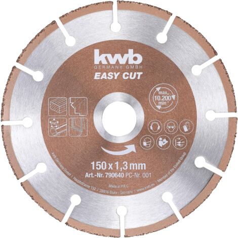 kwb Easy-Cut universal Hartmetall Trennscheibe 150 mm x 1,3 mm, Flex-Scheibe f. div. Materialien, Bohrung 22,23 mm, 150mm