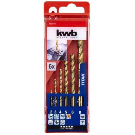KWB Einhell 49427040 HSS-Bohrer-Set, 6-teilig, 135°