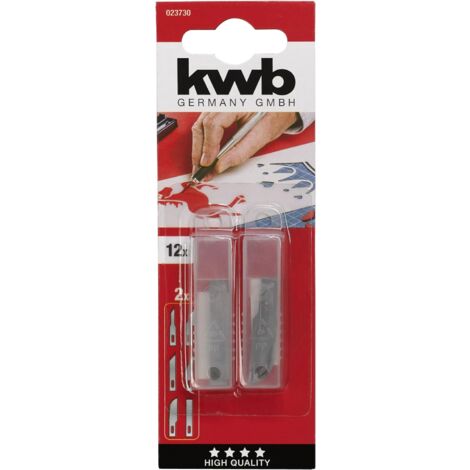 kwb Ersatzklingen für Bastelmesser 23730 (12 Stück, für Artikel 14920 Extrem Scharf, Edelstahl)
