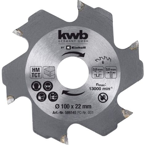 Kwb Fresa Di Ricambio D.22X100 Mm Spessore 3,8 Mm - 6 Denti