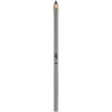 kwb Hartmetall-Glasbohrer, Ø 3 mm (Hartmetallplatte, Zentrierspitze, niedrige Drehzahl, Schneidöl, Rundschaft)