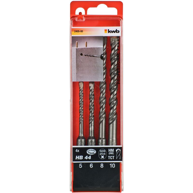 Einhell 49240500 Set 4 Punte HB44 SDS-Plus hm tct Per Muratura - KWB