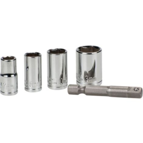 kwb Juego adaptador 50MM Con 4 llaves de vaso 7/8/10 y 13 mm