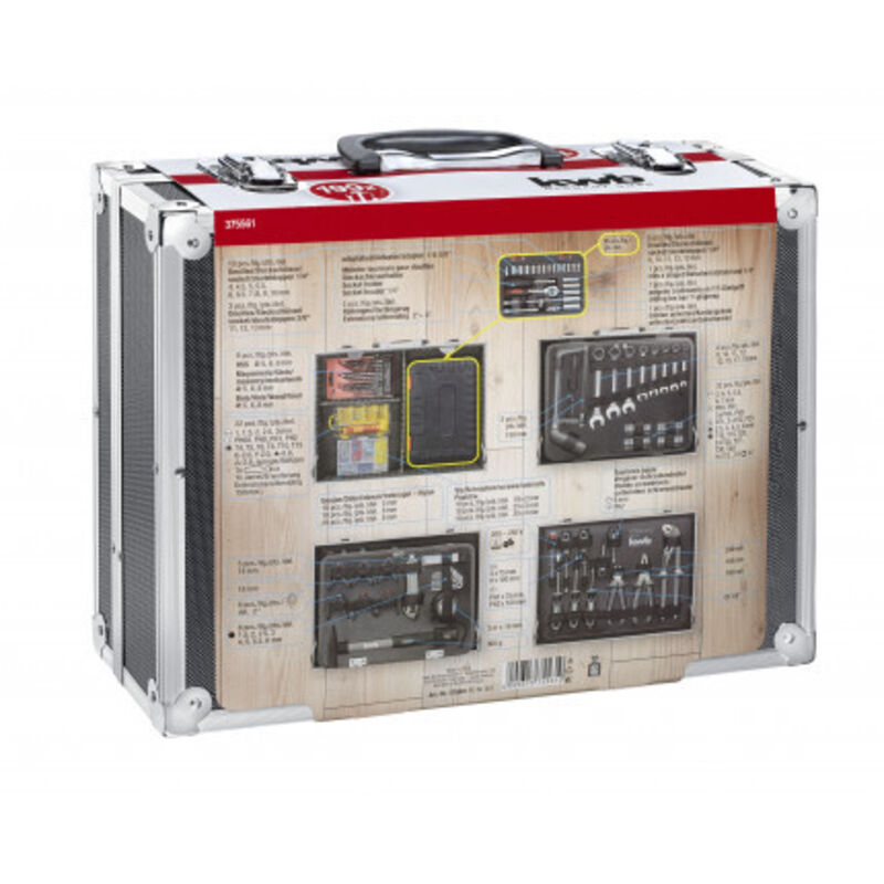 KWB Einhell 49375561 Juego de 199 herramientas manuales en maletín de aluminio