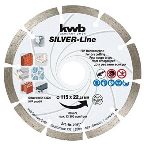 kwb Kraftixx Silver Line 796170, Disco di Taglia Dia, ø 115 x 22,23mm