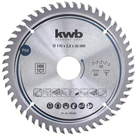 kwb lama per sega circolare 170 x 30 mm, taglio molto fine, adatta per piani di lavoro, legno e pannelli rivestiti