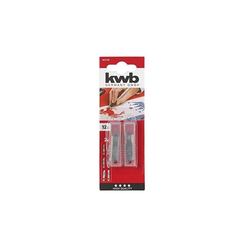 Lames de rechange pour couteau pour loisirs créatifs 023730 (lot de 12, pour objets 014920, très acérées, acier inoxydable) - KWB