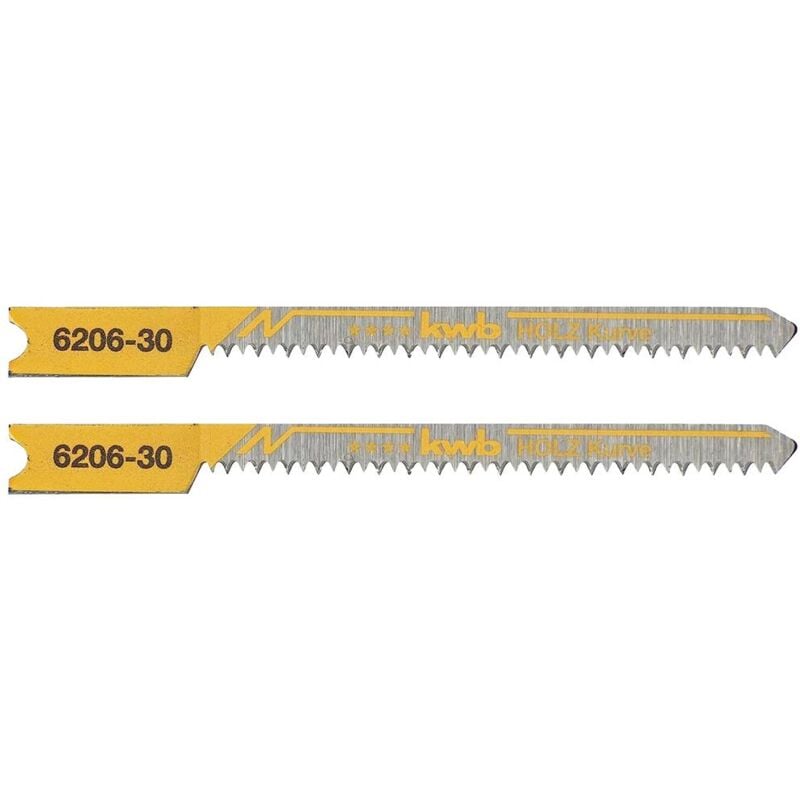 KWB - 620630 Lame per seghetto alternativo, lavorazione del legno, hcs, gambo universale, 2 curve 2 pz.