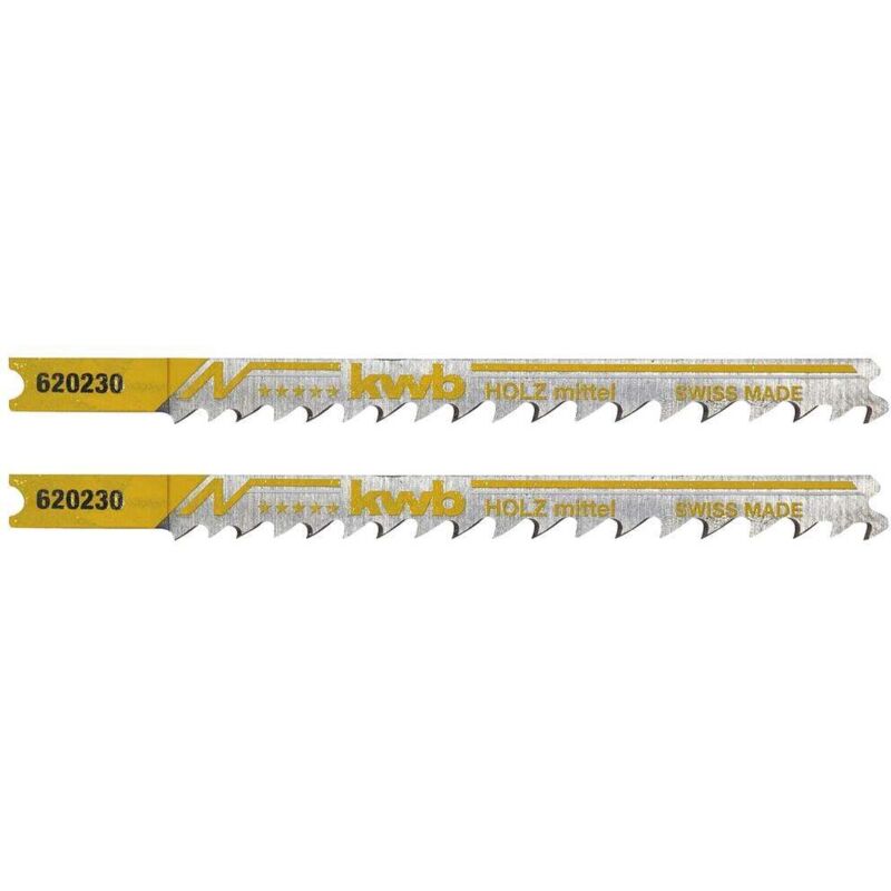 KWB - 620230 Lame per seghetto alternativo, lavorazione del legno, hcs, gambo universale, 2 x medie 2 pz.