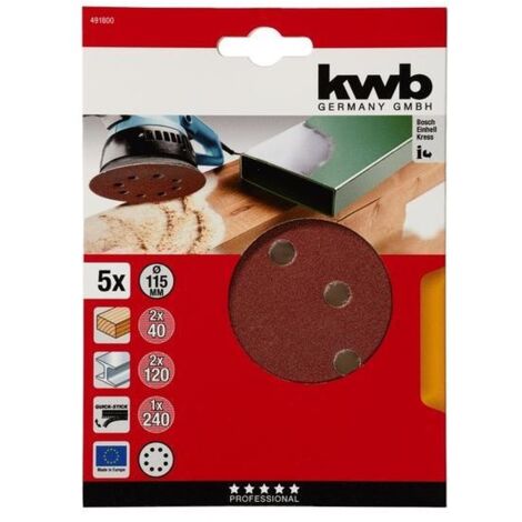 KWB lija disco 115 mm grano 80 velcro 8 agujeros 49491808 , lija disco 115 mm grano 80 velcro 8 agujeros 49491808