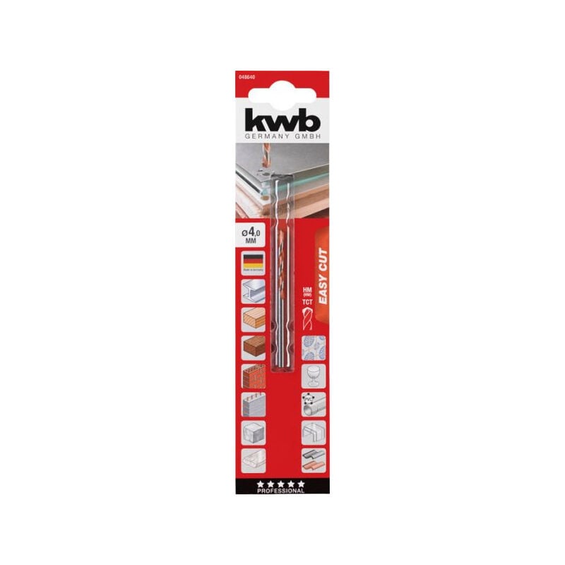 KWB - easy-cut usage général perceuse 048640 (ô 4 mm, tige ronde, la pierre, le béton, la céramique, le bois dur et mou, les mati