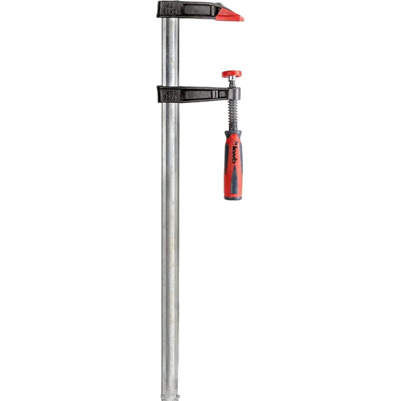 kwb Profi Schraub-zwinge Mit 2-komponentengriff 80x500, Spann-weite 500 Mm, Spanntiefe 80 Mm, Spannbacken Aus Temperguss-stahl, Schraubzwenge Mit