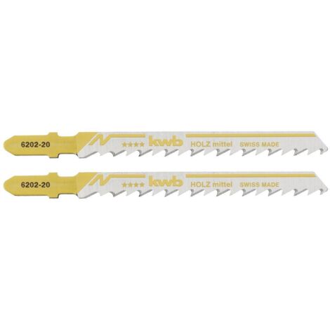 Kwb set 2 lames hcs pour bois longueur 100 mm coupe moyenne pour scie sauteuse