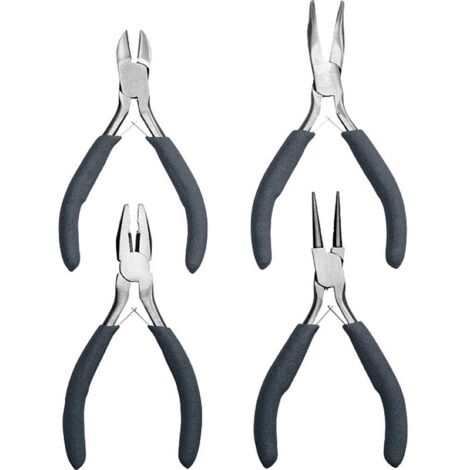 Kwb set 4 pinces pour l'e'lectronique en acier au carbone et poigne'es revetues by Einhell