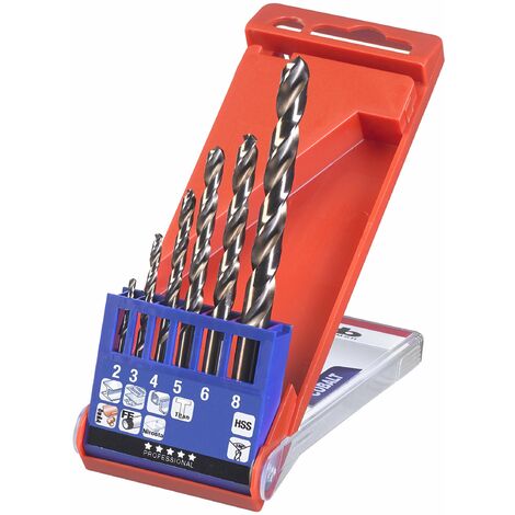 kwb Set di punte per metallo HSS-E - set di punte per trapano, 6 pezzi con lega di cobalto