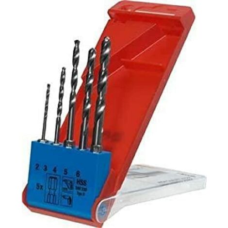 KWB Set di punte per trapano HSS, esagonali, gambo 1/4 E6.3 4211-40, 5 pezzi