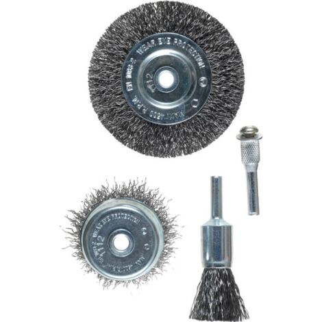 KWB spazzola metallica Set, 4 pezzi, acciaio, ondulate, 5975 – 00