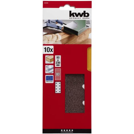 Kwb Strisce Abrasive Velcro Corindone Gel 93X230Mm K80 10 Pezzi