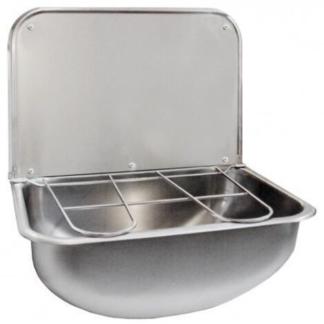 KWC AR Ausgussbecken, SIRIUS, Edelstahl,  436x190x339 mm, Klapprost und Spritzwand