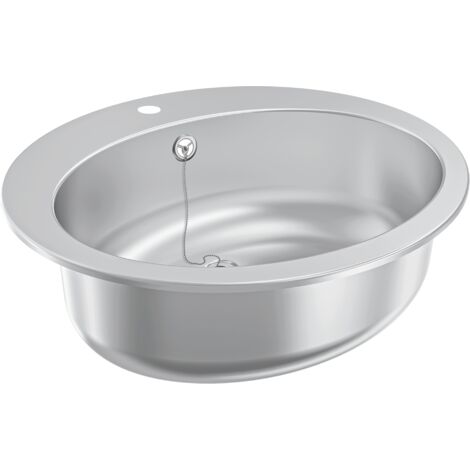 KWC AR Bassin oval, RONDO, acier inoxydable, sdm, 529x159x454 mm, trop-plein, trou de robinet