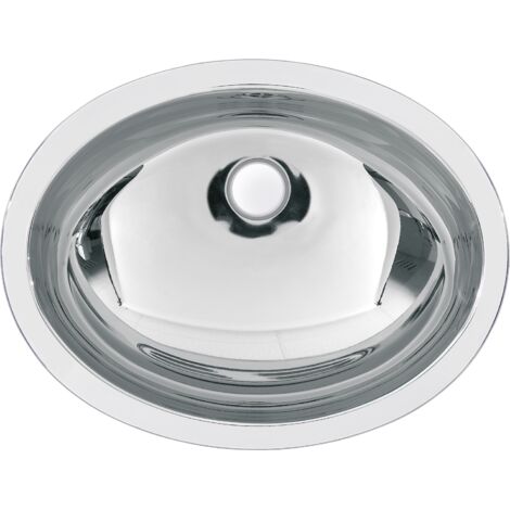 KWC AR Bassin ovale, RONDO, acier inoxydable, 512x159x392 mm, trop-plein, finition brillante