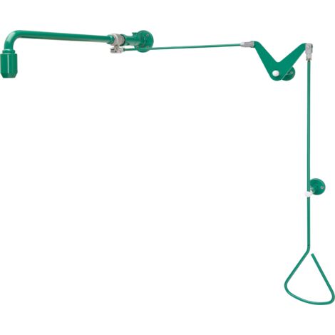 KWC AR Douche d'urgence, barre de tirage, zone de porte, vert, eau du plafond ou de côté