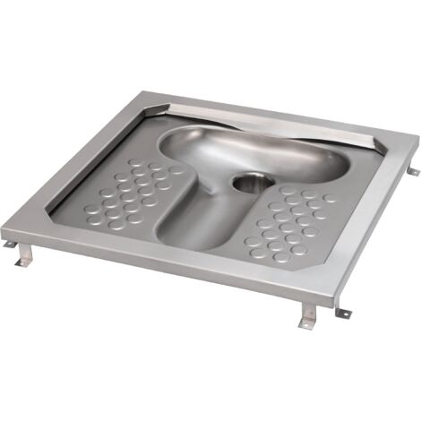 KWC AR Hock-WC, CAMPUS, acier inoxydable, avec bride de chasse, 755x200x755 mm, sans bride de chasse