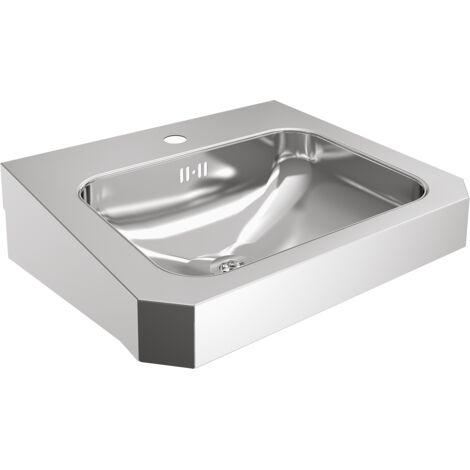 KWC AR Lavabo individuel, ANIMA, acier inoxydable, 500x150x446 mm, avec trop-plein, avec robinetterie