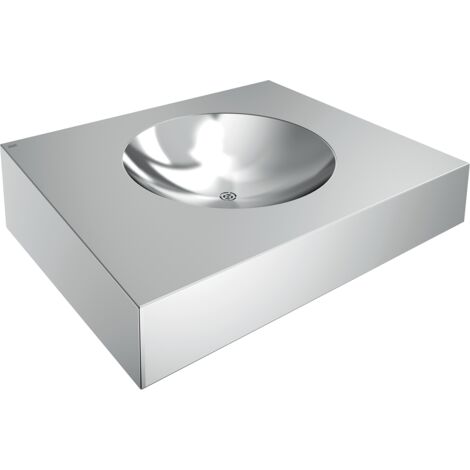KWC AR Lavabo individuel, ANIMA, acier inoxydable, 600x160x500 mm, sans trou pour robinet