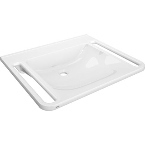 KWC AR Lavabo individuel, MEDCARE, MIRANIT, 650x150x550 mm, blanc, poignée