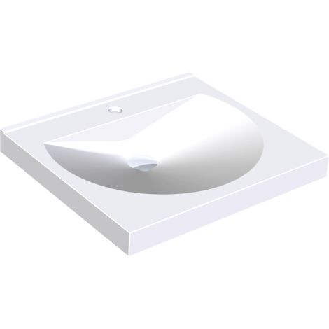 KWC AR Lavabo individuel, RONDA, MIRANIT, 600x125x530 mm, cuve ronde, trou pour robinet