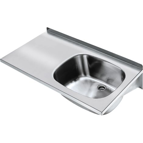 KWC AR Lavabo multifonction, SIRIUS, acier inoxydable, 1000x230x500 mm, surface de rangement à gauche