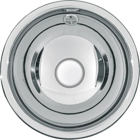 KWC AR Lavabo rond, RONDO, acier inoxydable, 295x119 mm, trop-plein, mat satiné