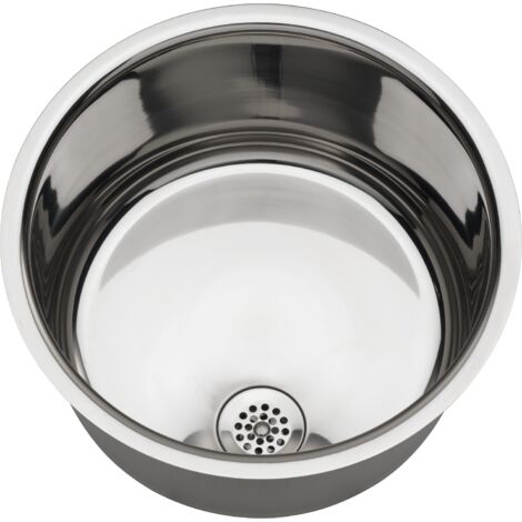 KWC AR Lavabo rond, RONDO, acier inoxydable, 340x187 mm, sans trop-plein, finition brillante