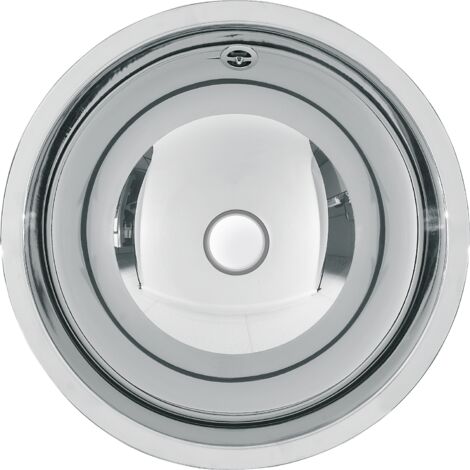 KWC AR Lavabo rond, RONDO, acier inoxydable, 426x160 mm, trop-plein, mat satiné