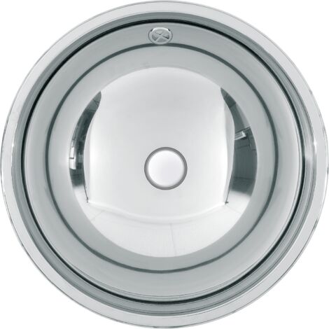 KWC AR Lavabo rond, RONDO, acier inoxydable, 456x165 mm, trop-plein, mat satiné