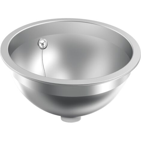 KWC AR Lavabo rond, RONDO, acier inoxydable, sdm, 337x150 mm, trop-plein, siphon et trop-plein inclus