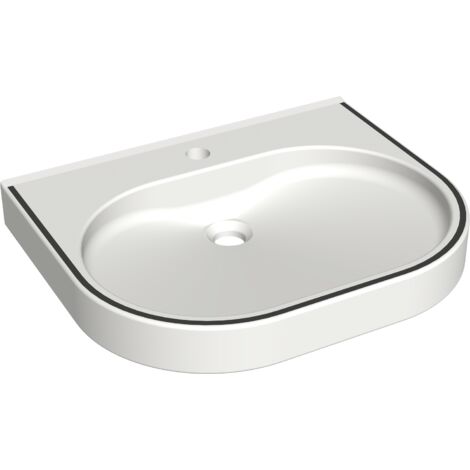 KWC AR Lavabo, VARIUScare, MIRANIT, 550x120x450 mm, sans barres, bandes de couleur