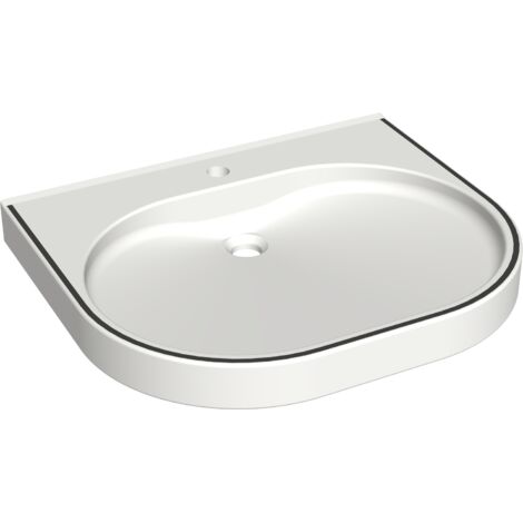 KWC AR Lavabo, VARIUScare, MIRANIT, 650x120x550 mm, sans barres, bandes de couleur