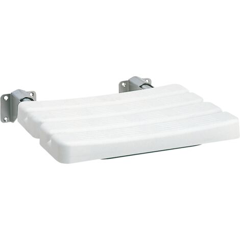 KWC AR Siège de douche rabattable, CONTINA, acier inoxydable, 484x115x526 mm, surface d'assise en polyéthylène