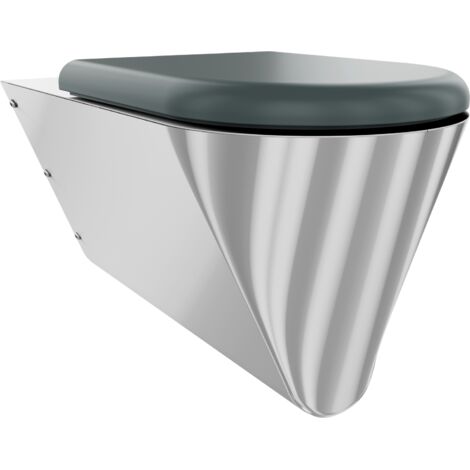 KWC AR T-WC, CAMPUS, acier inoxydable, suspendu au mur, 360x407x700 mm, siège gris, accessible