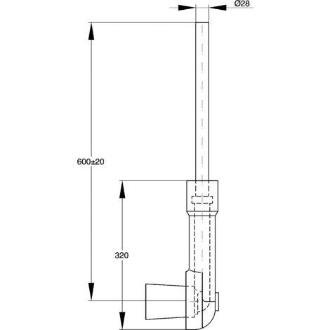 KWC AR WC-Tube de vidange, encastré, pour chasse d'eau, réglable en hauteur