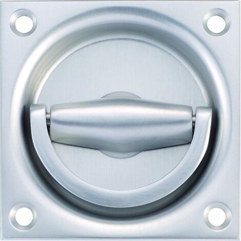 KWS 5013 Muschelgriff 70 x 70 mm, 8 mm Lochteil, silberf. elox.