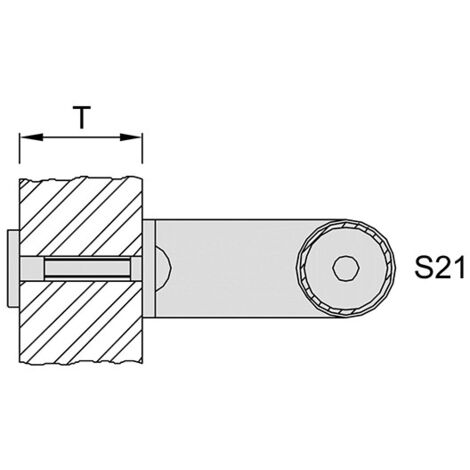 KWS 8A71 Poignée de porte de montage S21-M6, pour Glas pourWS