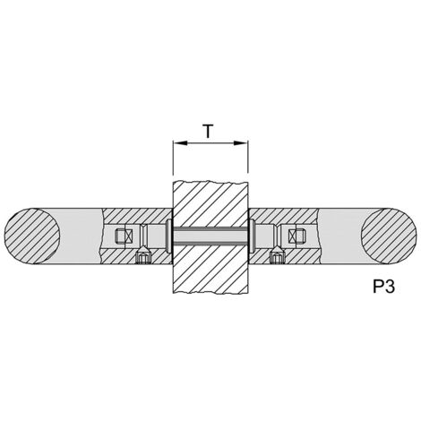 KWS 8B03 Fixation poignée P3 - M 8, pour Holz pourRS