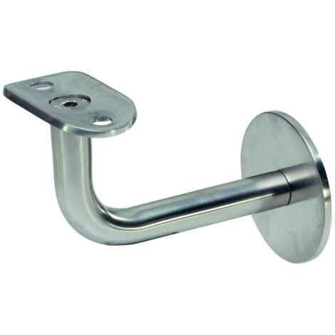 KWS Handlaufstütze 4571 mit flacher Auflage Stahl,silberf. Einbrennl.