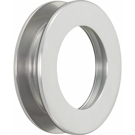 KWS Schiebetürmuschelpaar 5255 mit Griffloch, Ø65mm, Edelstahl-Effekt